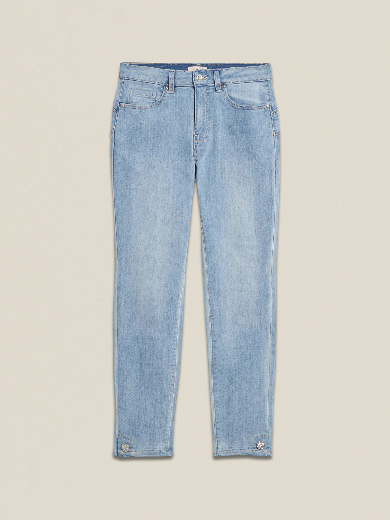 Skinny jeans with jewel buttons image number 0