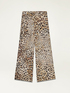 Pantaloni wide leg in raso animalier image number 4
