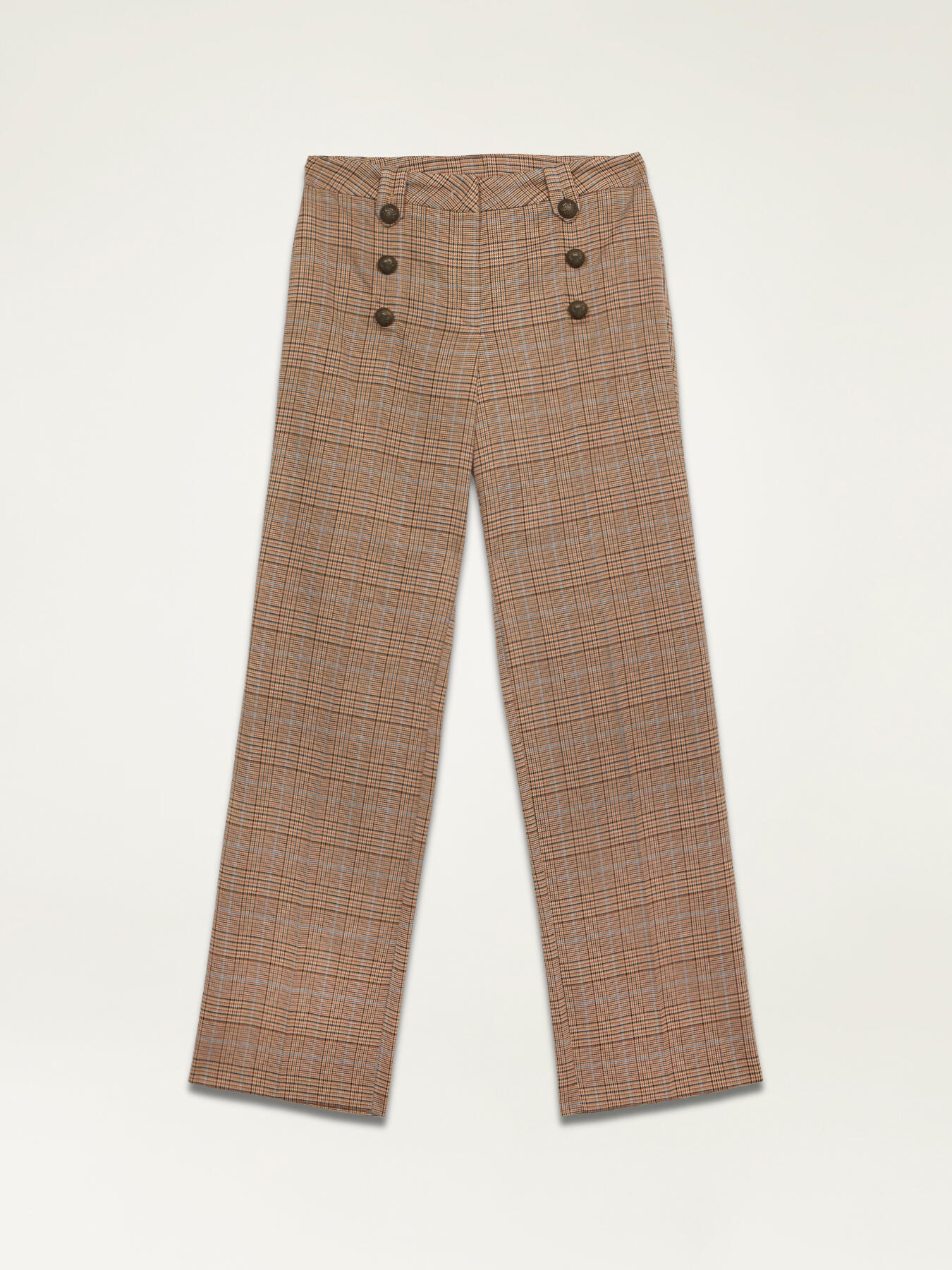 Pantalones en tejido de cuadros image number 4