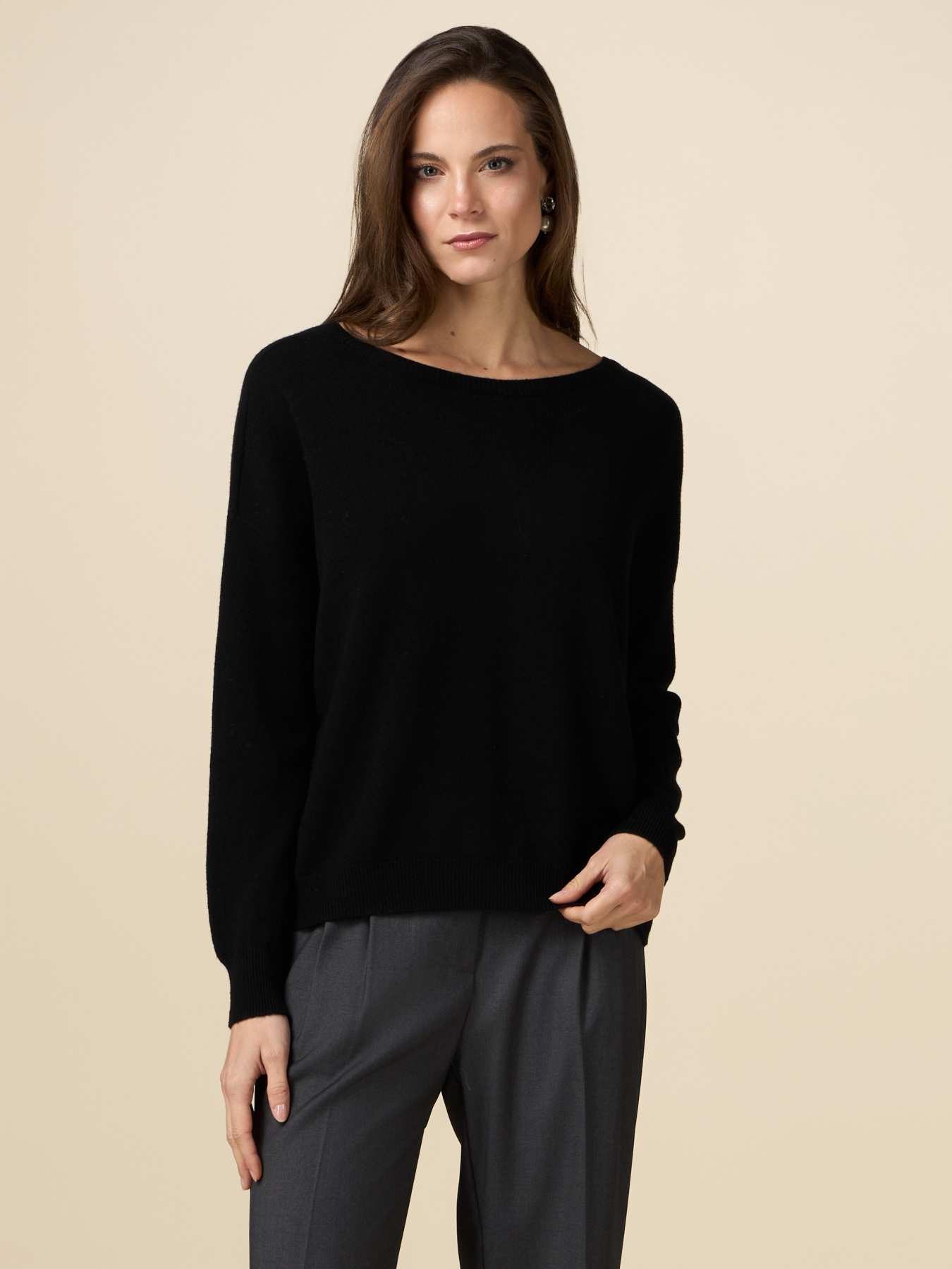 Pure wool sweater with buttons at the back image number 0