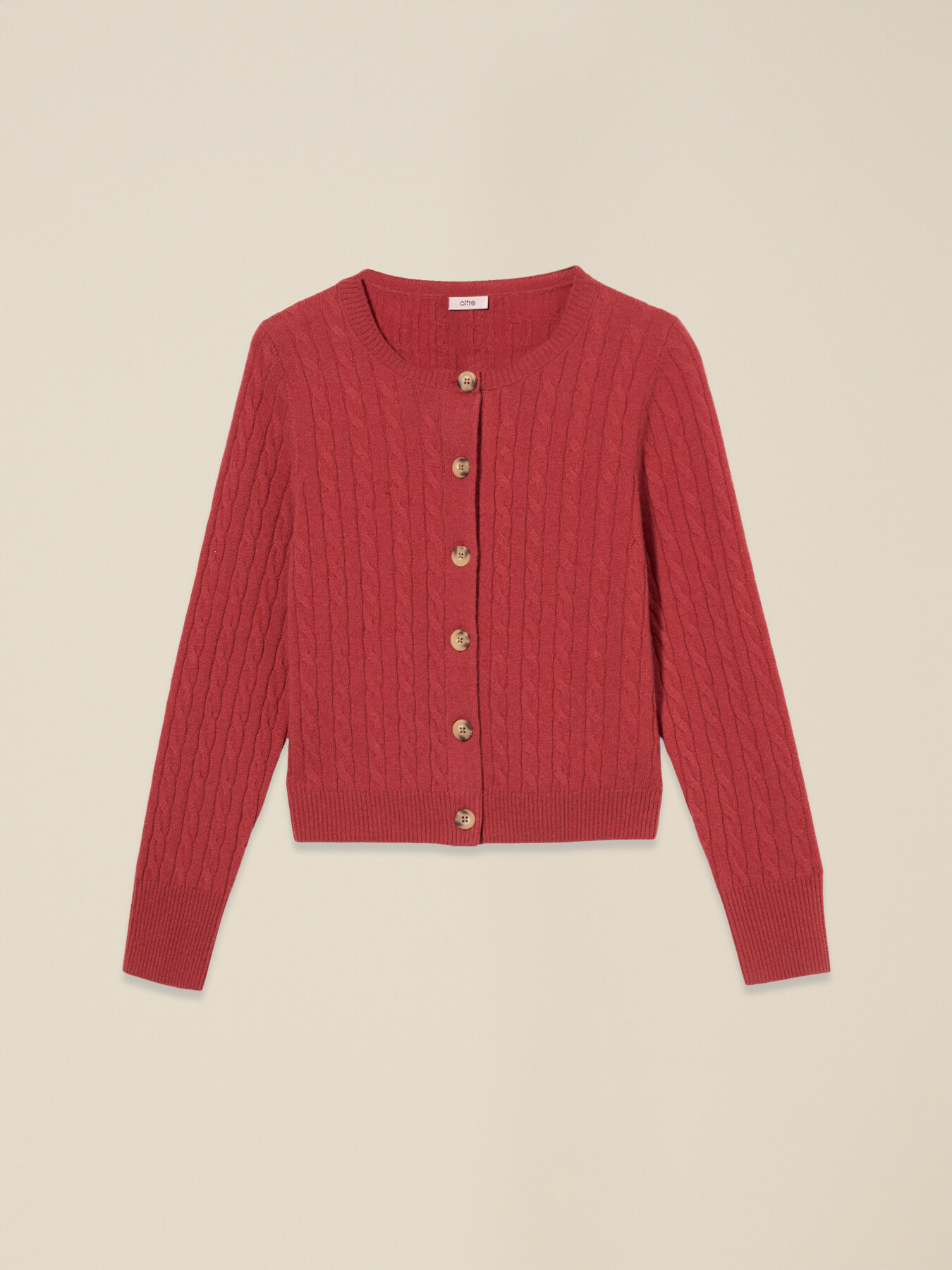 Cable-knit wool/cashmere cardigan image number 3