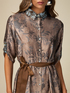 Patterned satin chemisier dress image number 2