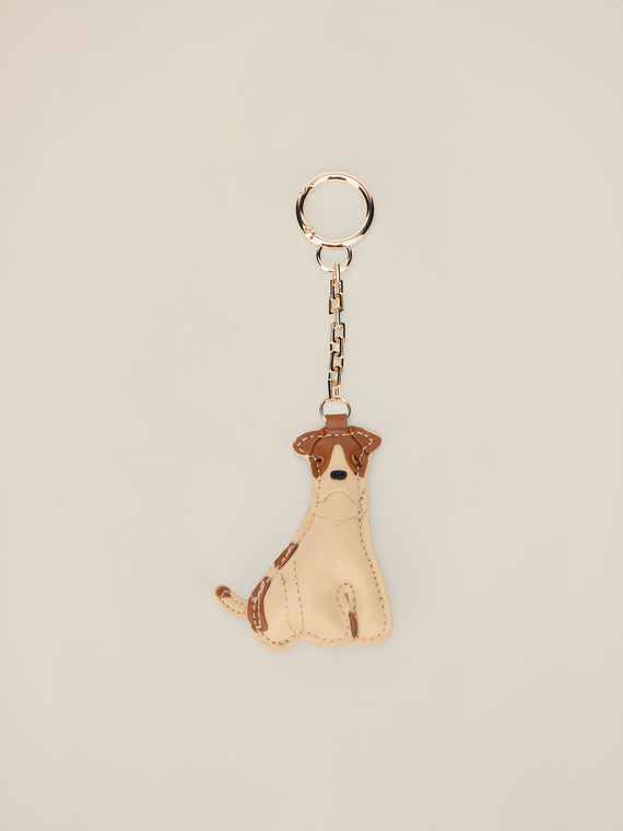 Dog-shaped charm keychain