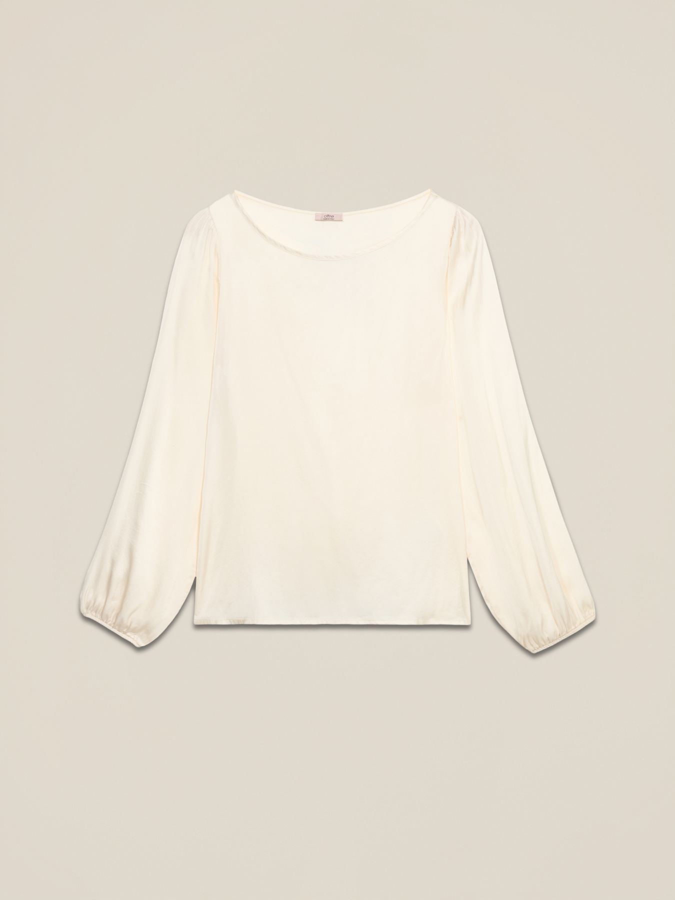 Langarm-Bluse aus Viskose-Satin image number 3