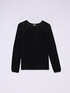 Pull col rond en lurex avec boutons au dos image number 3