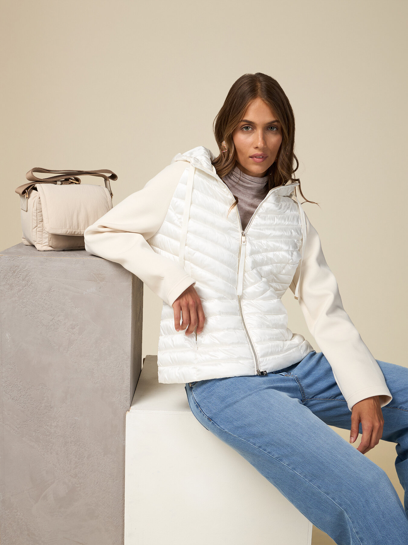 Lightweight combined down jacket image number 0