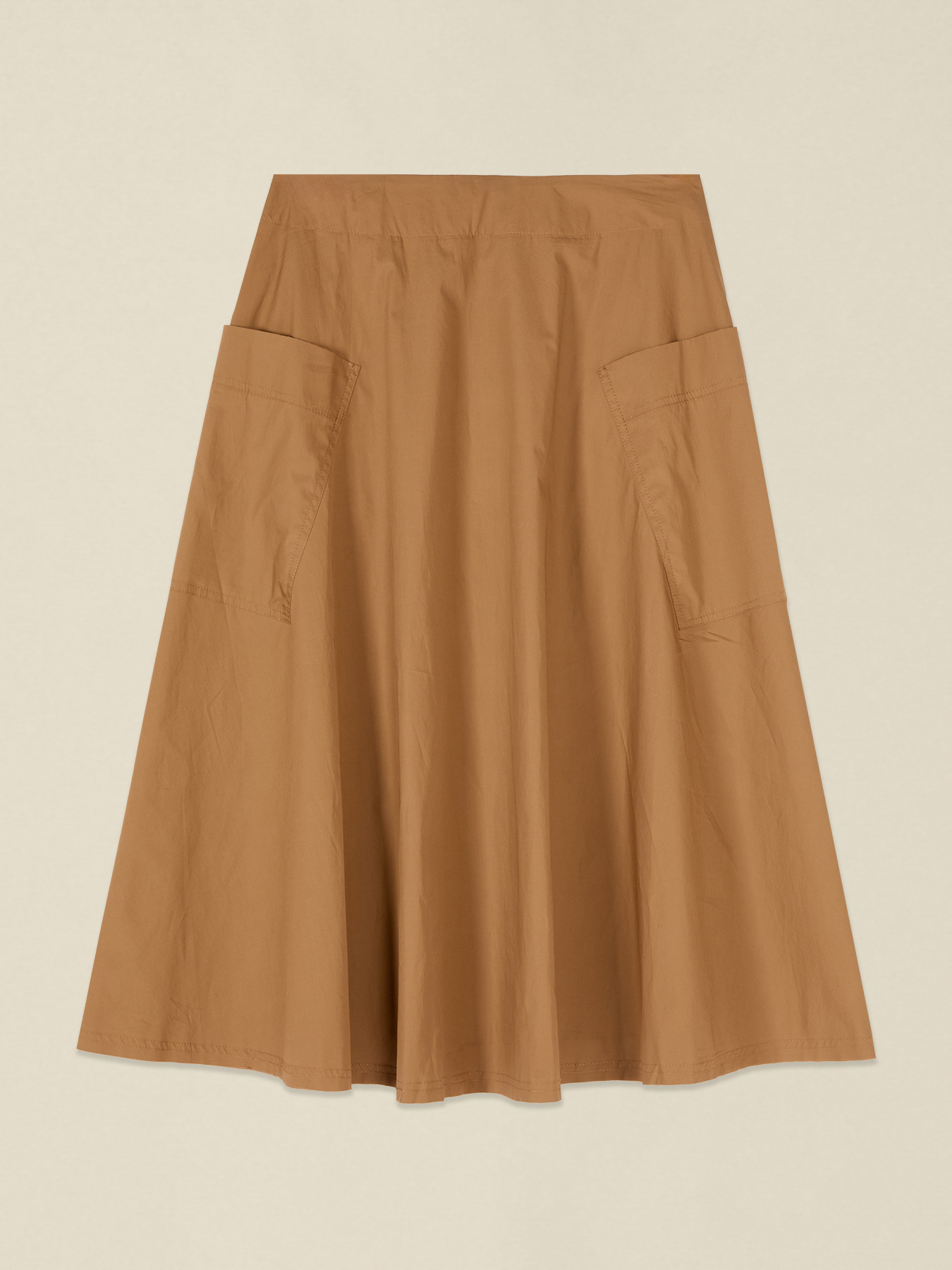 Flared poplin skirt image number 4