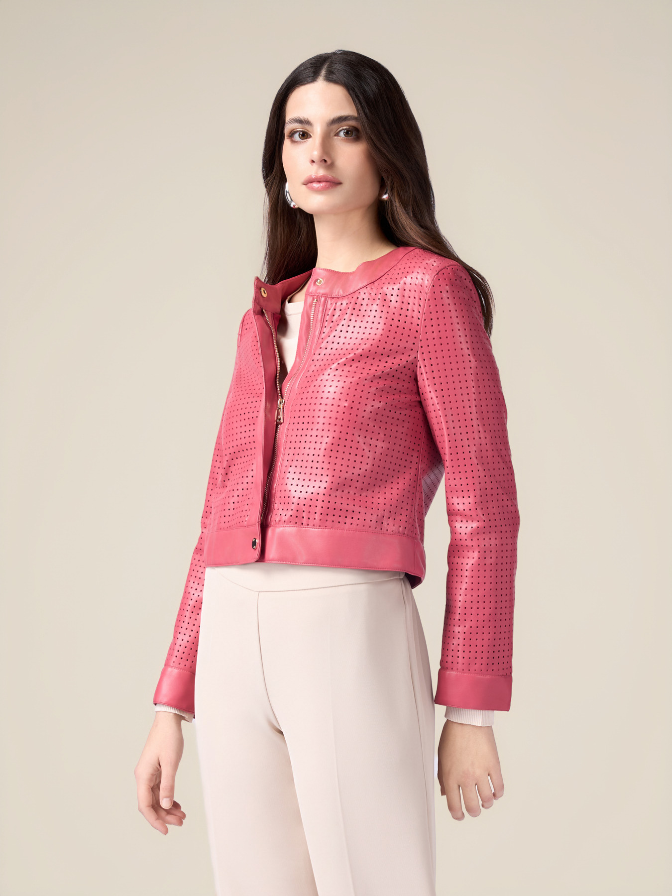 Short perforated jacket image number 0