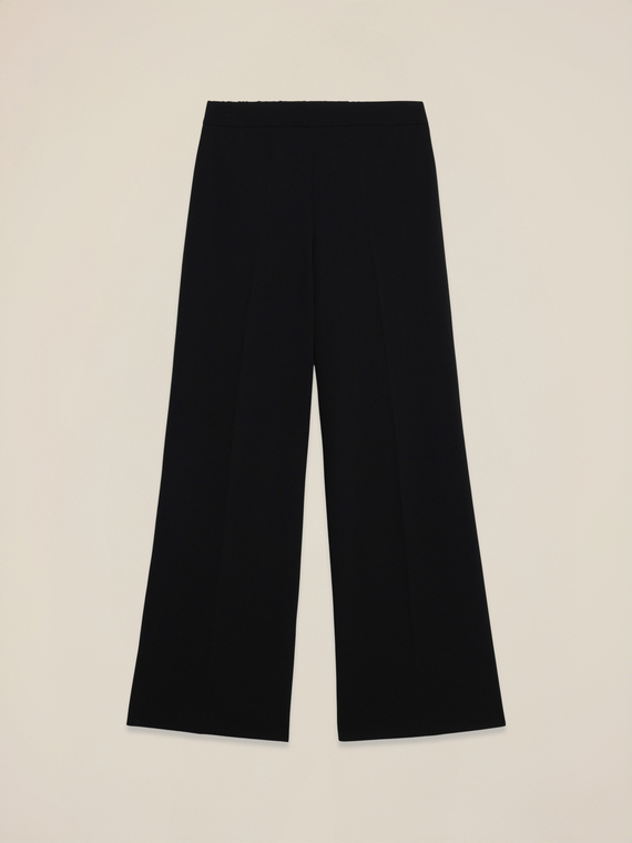 Wide-leg palazzo pants in crepe fabric