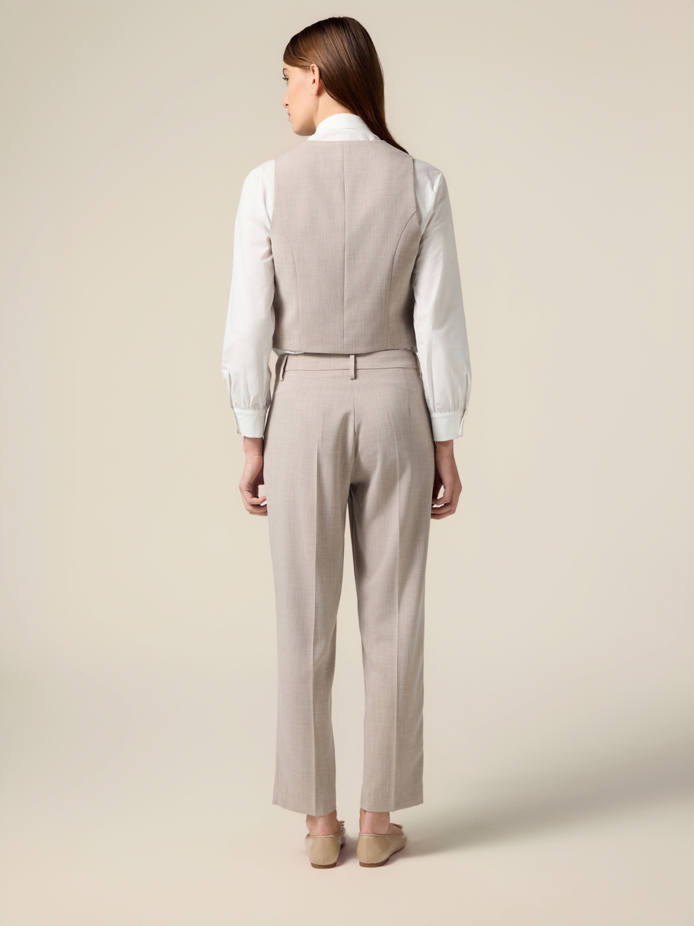 Cigarette pants in fluid fabric image number 1