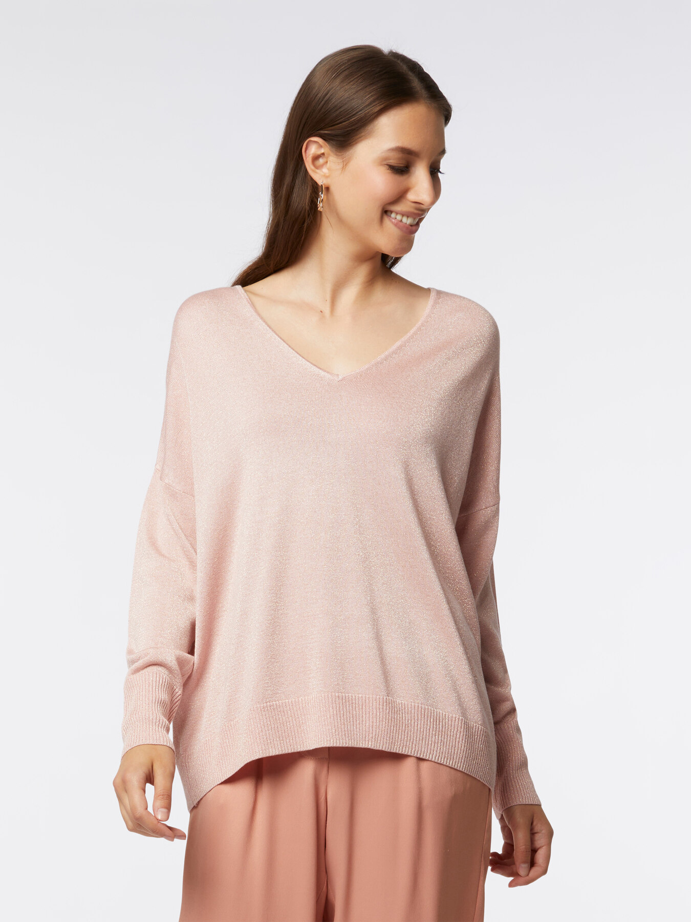Lurex sweater with v-neck image number 0