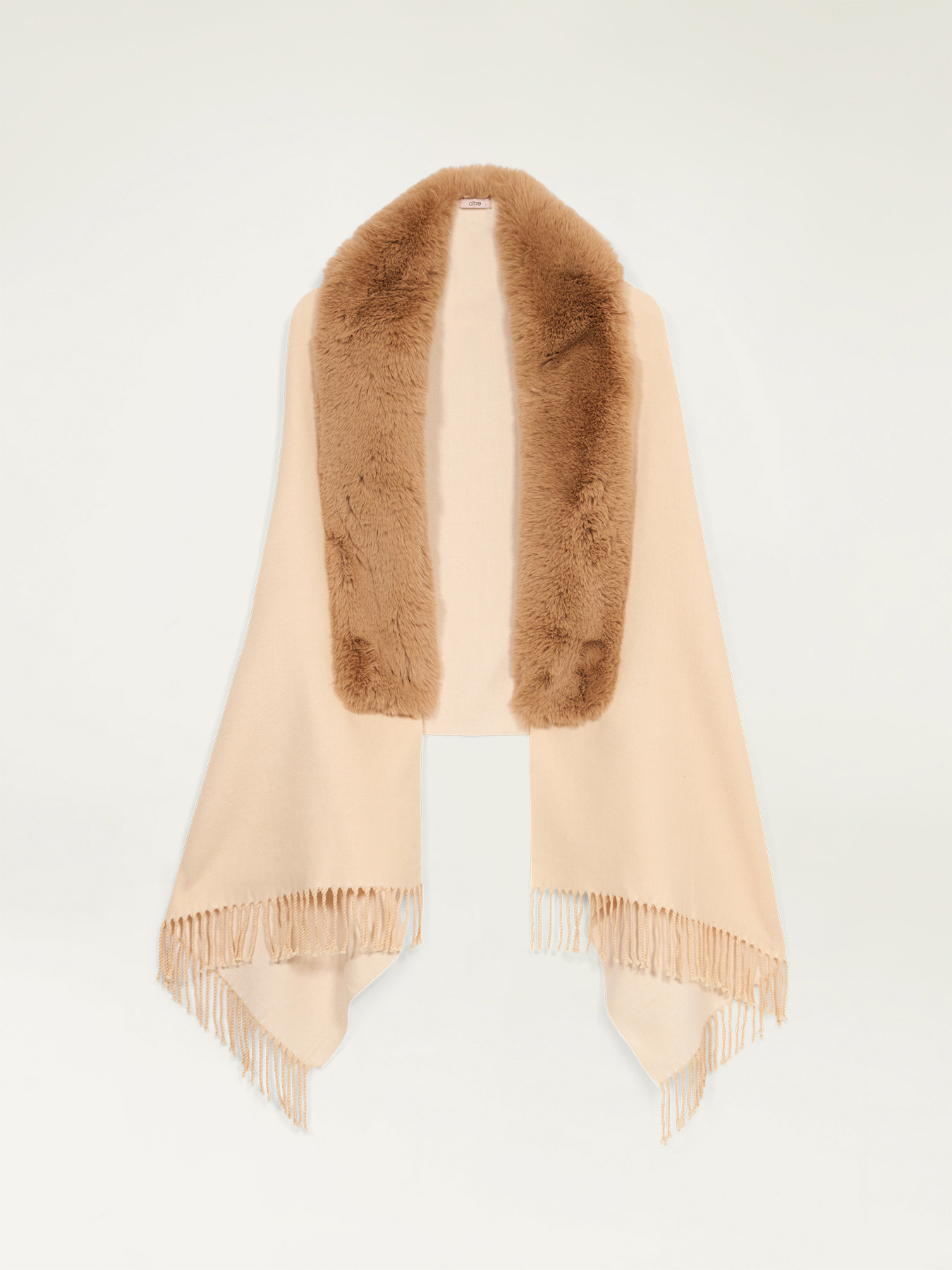 Poncho with furry trim image number 1