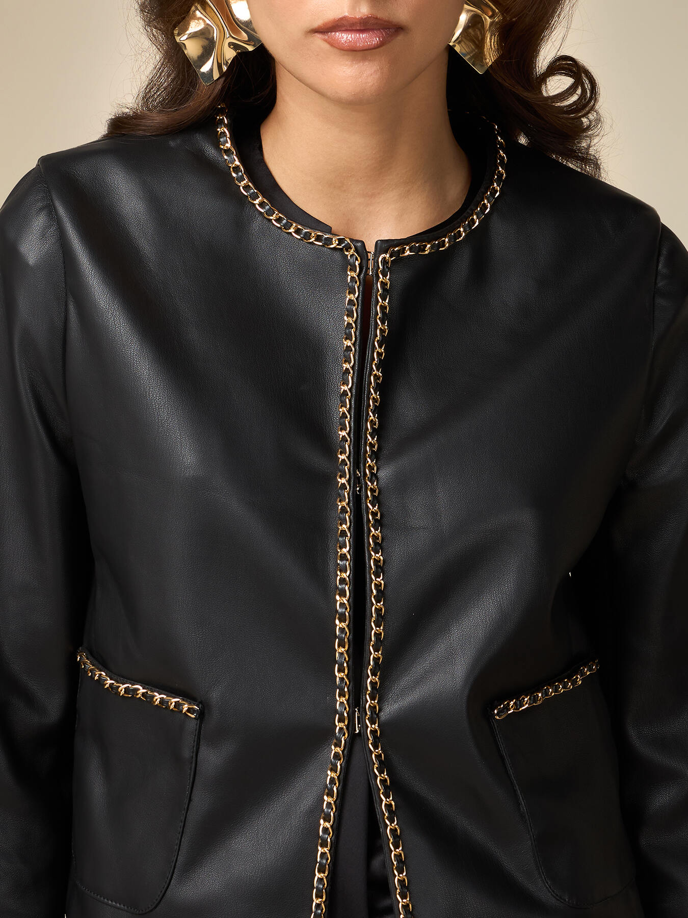 Jacket with metal chain image number 2