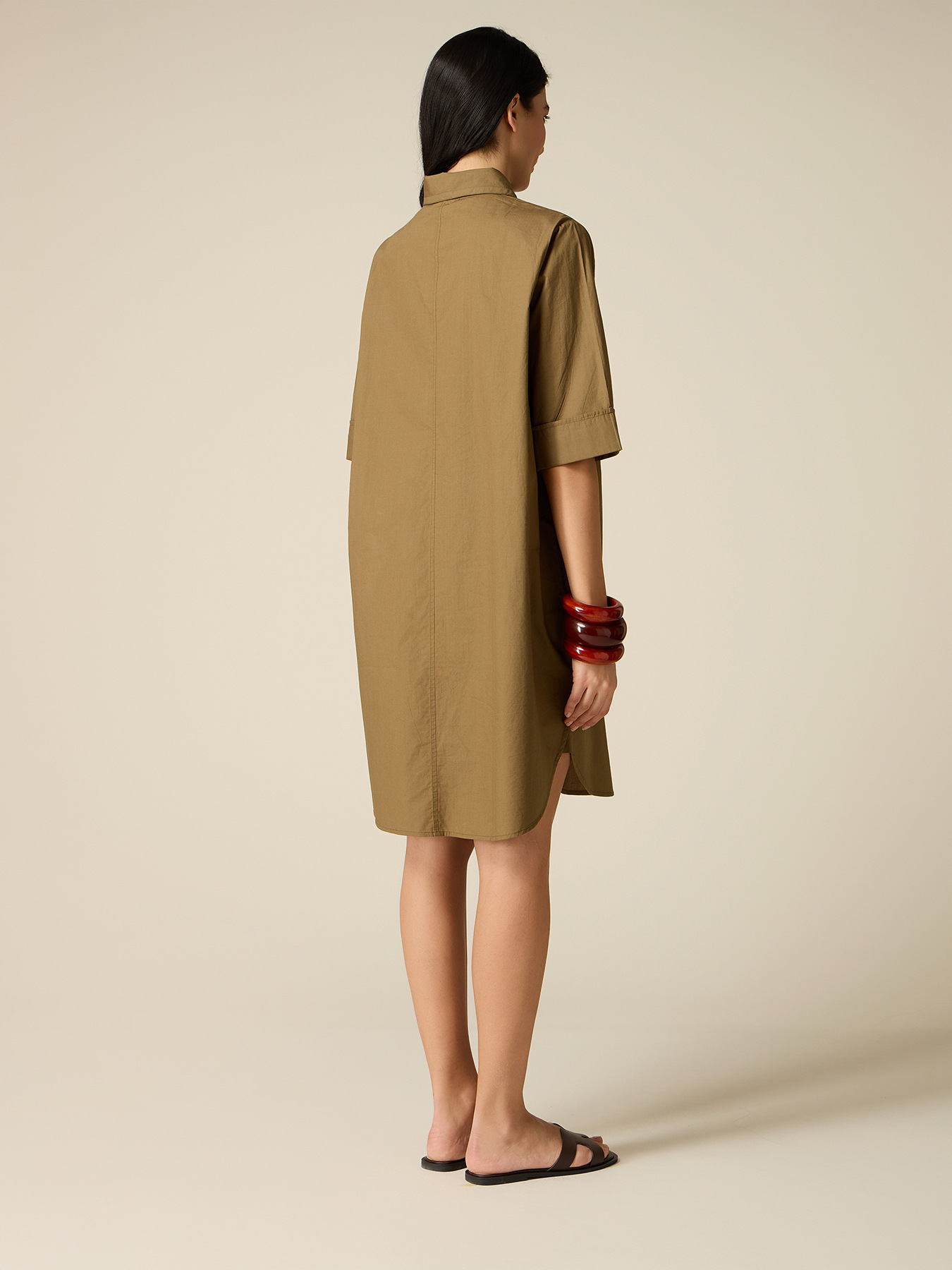 Cotton shirtdress with jewel embellishments image number 1