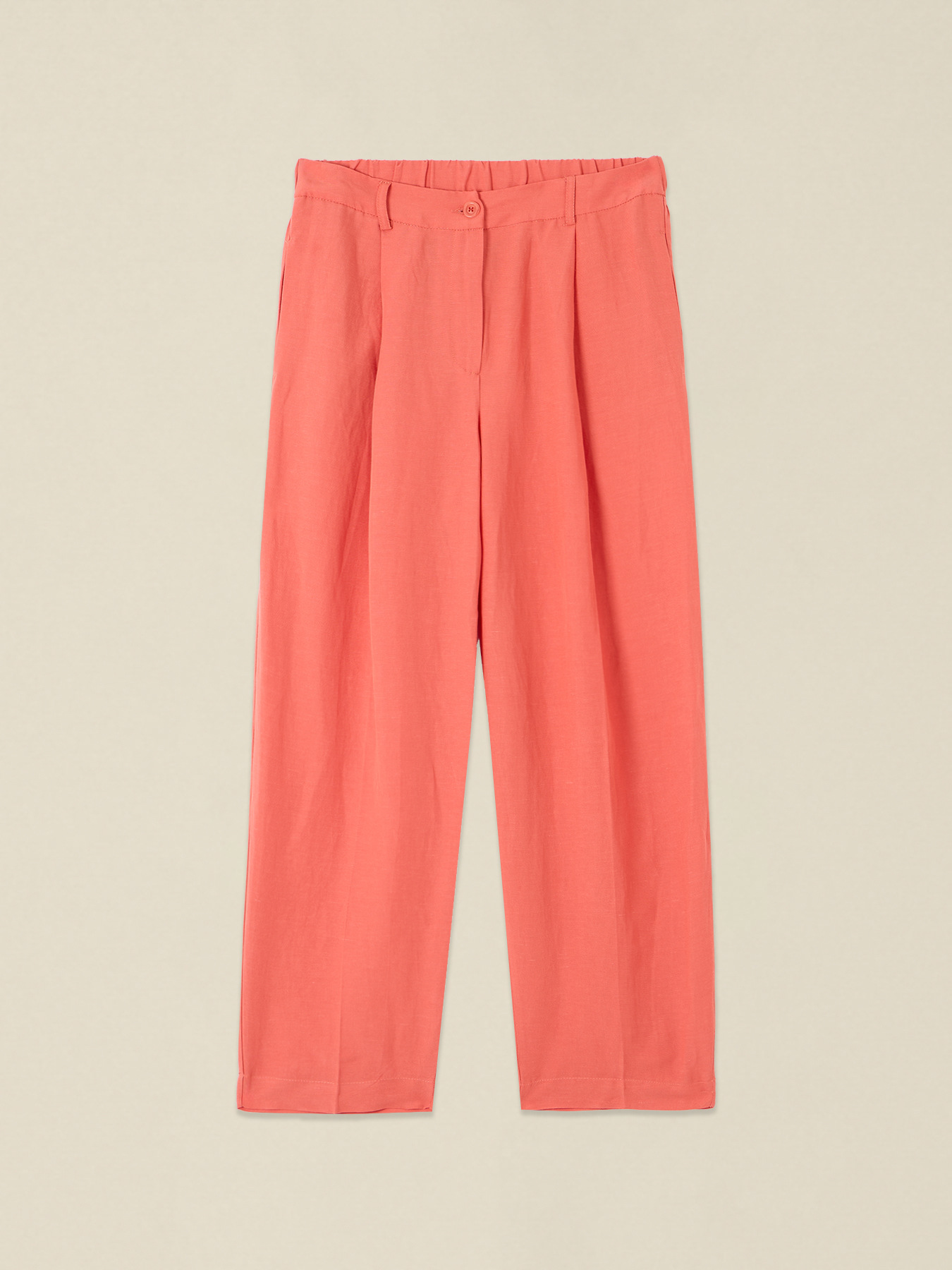 Cropped-Hose aus Leinenmischung image number 0