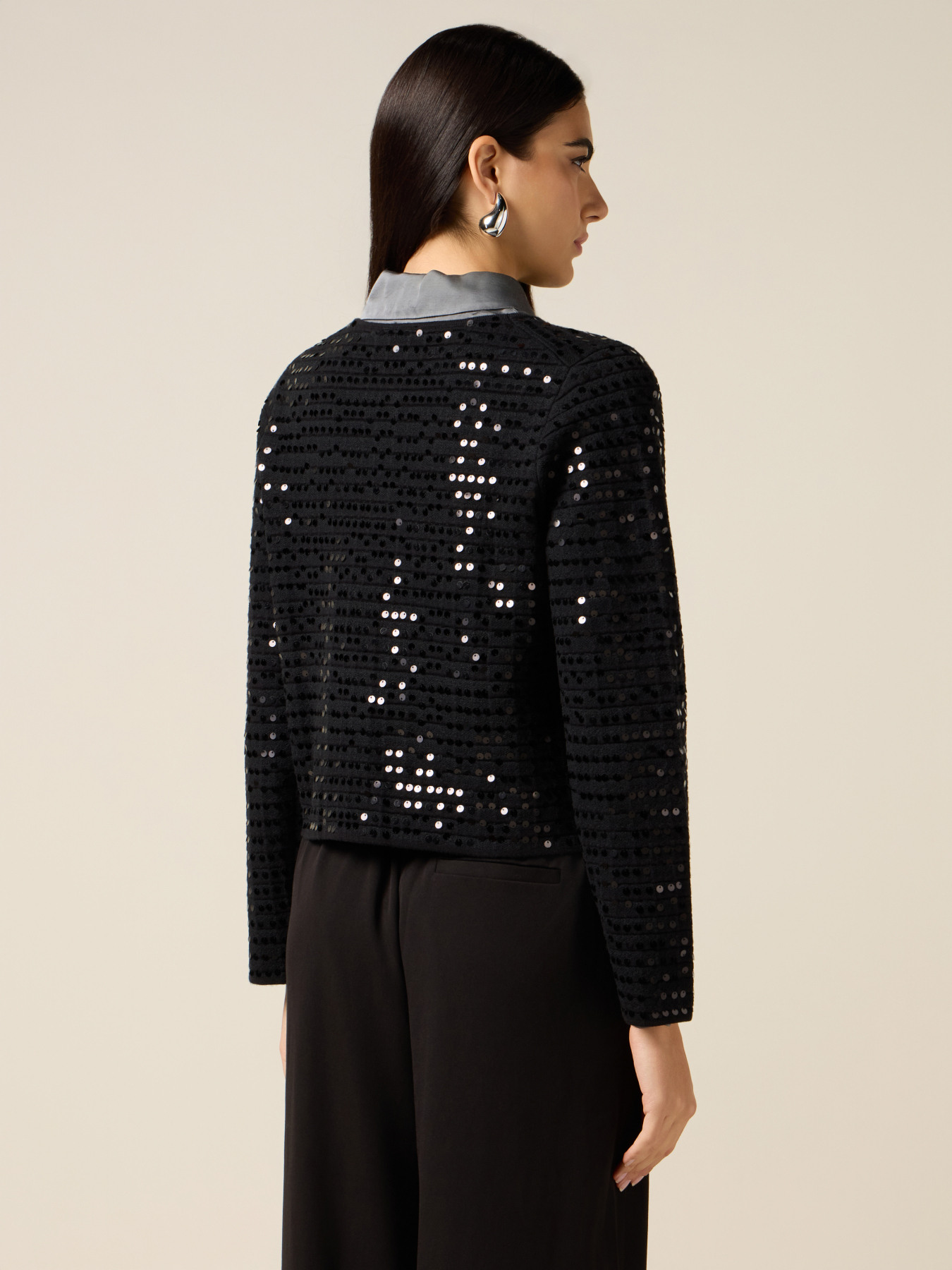 Boxy Cardigan mit Pailletten image number 1