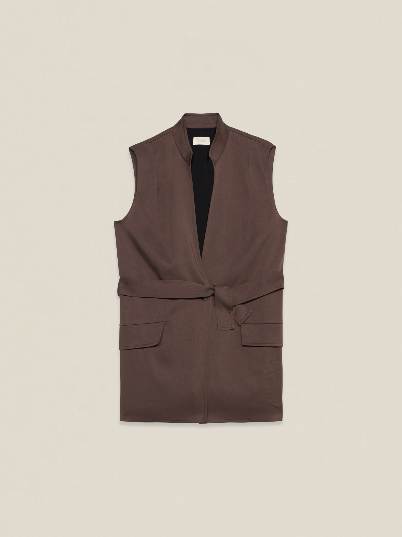 Fluid lyocell blend vest with belt image number 4