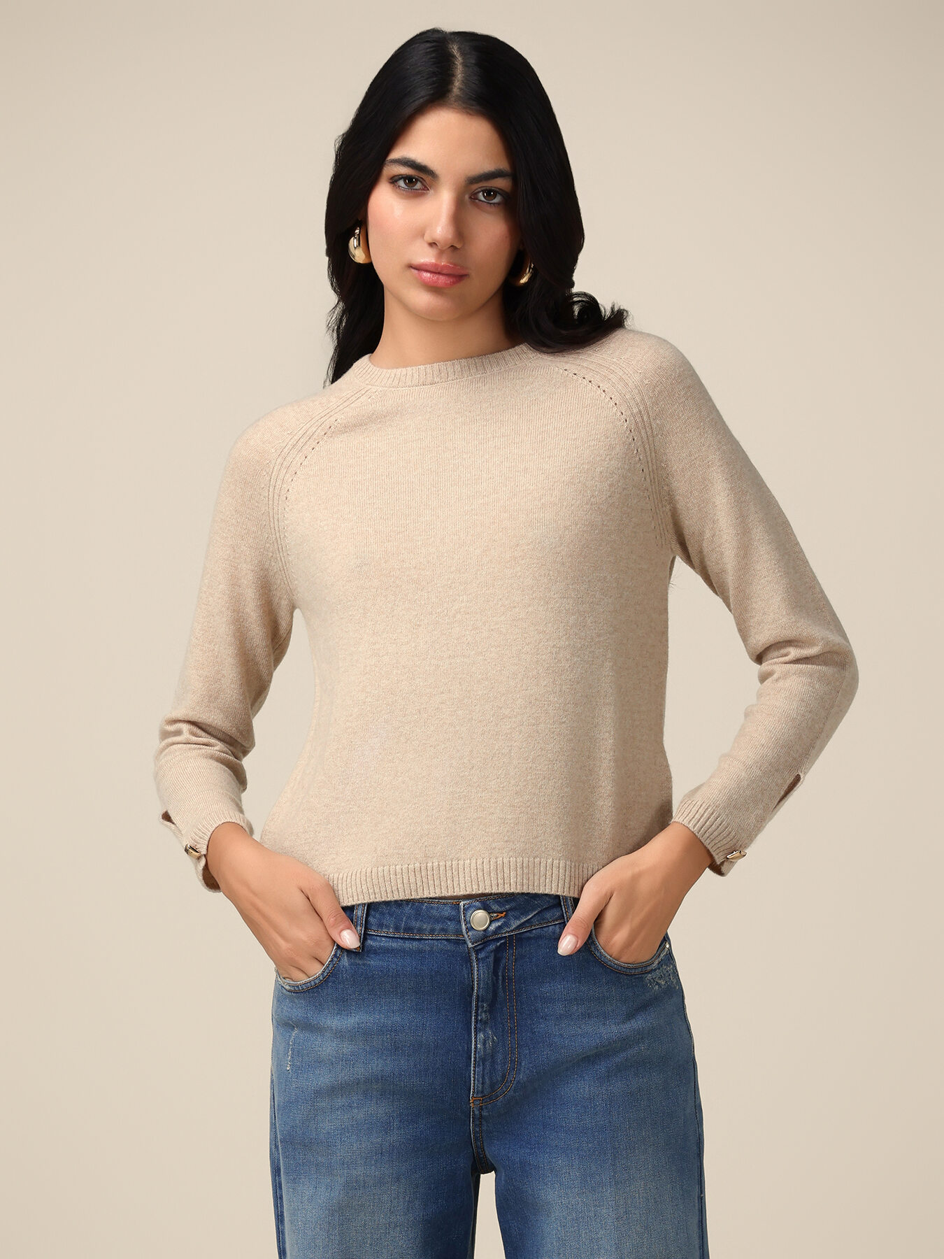Kaschmir-Pullover mit rundem Ausschnitt image number 0