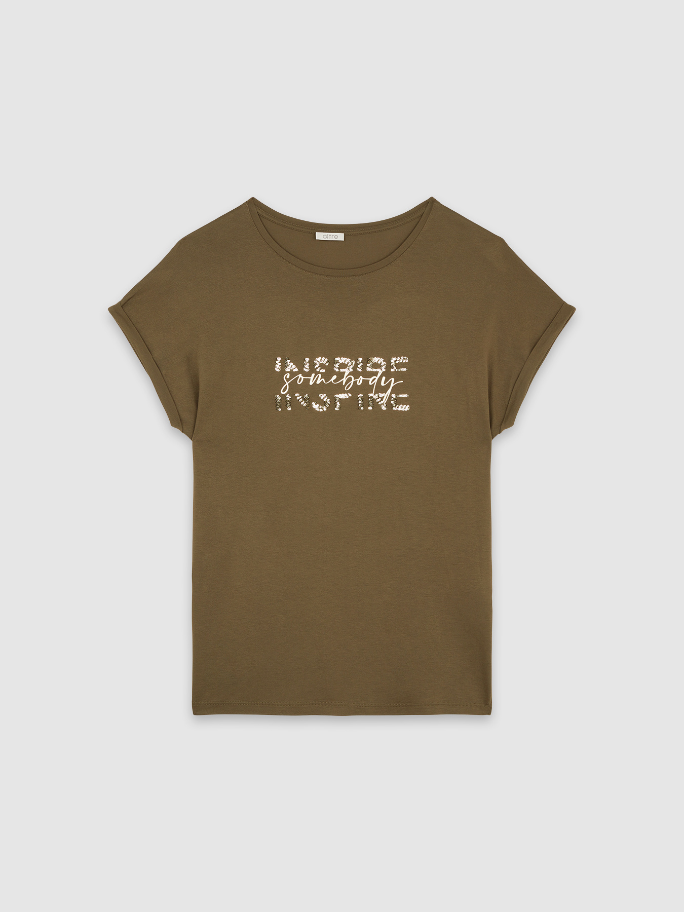 T-shirt lettering con paillettes image number 3