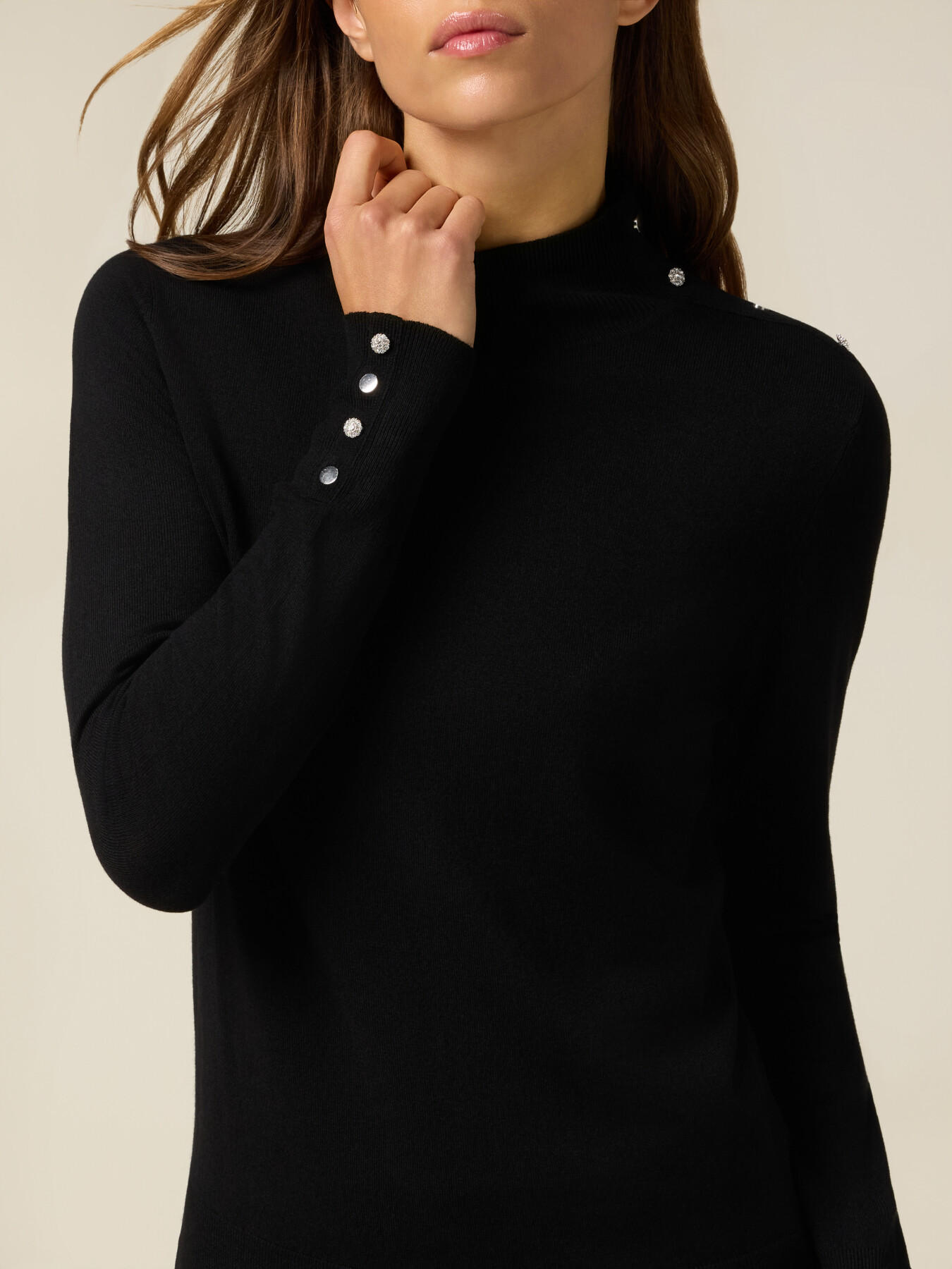 Fitted turtleneck in viscose blend image number 2