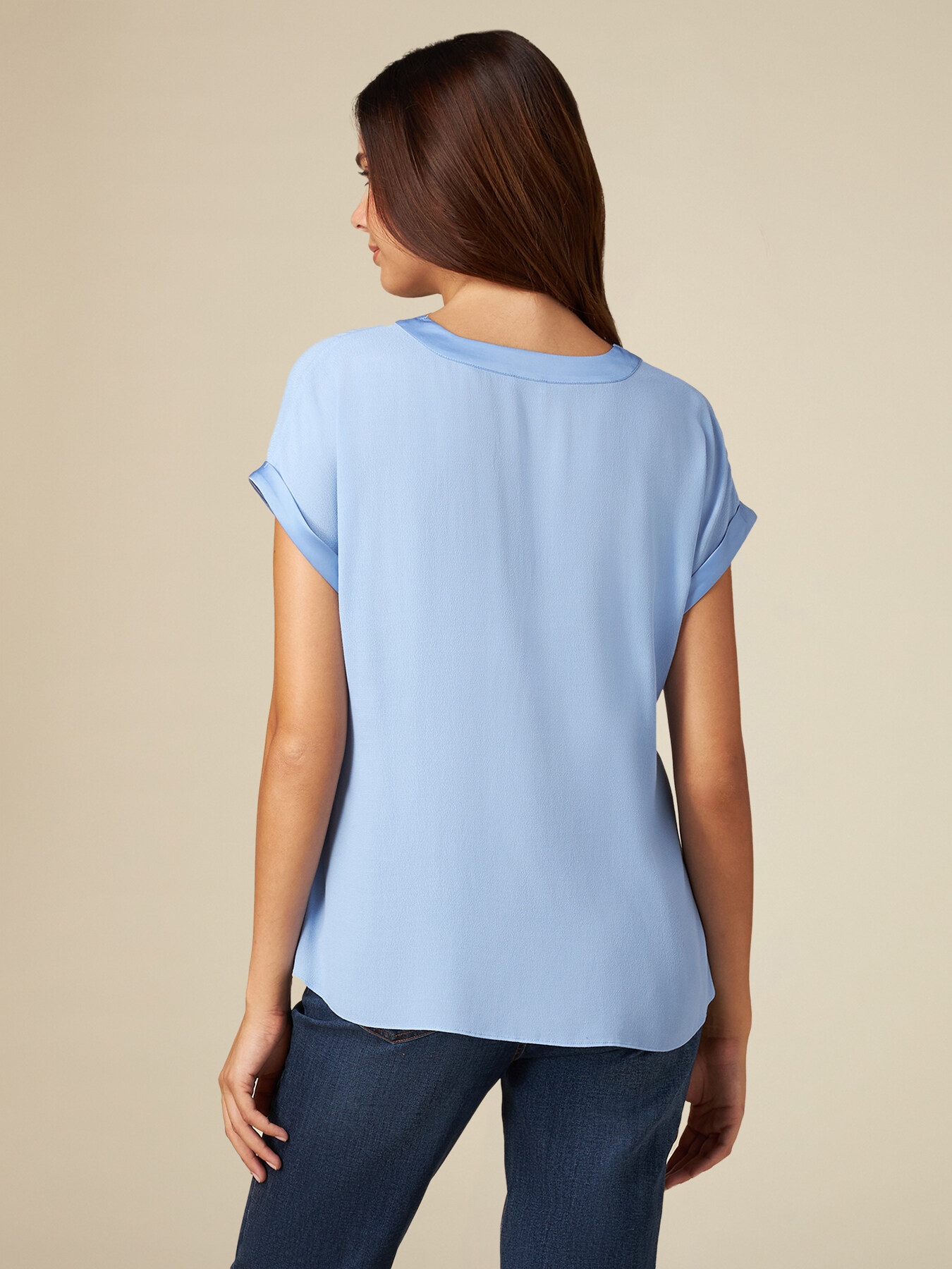 Blusa in viscosa cr&ecirc;pe image number 1