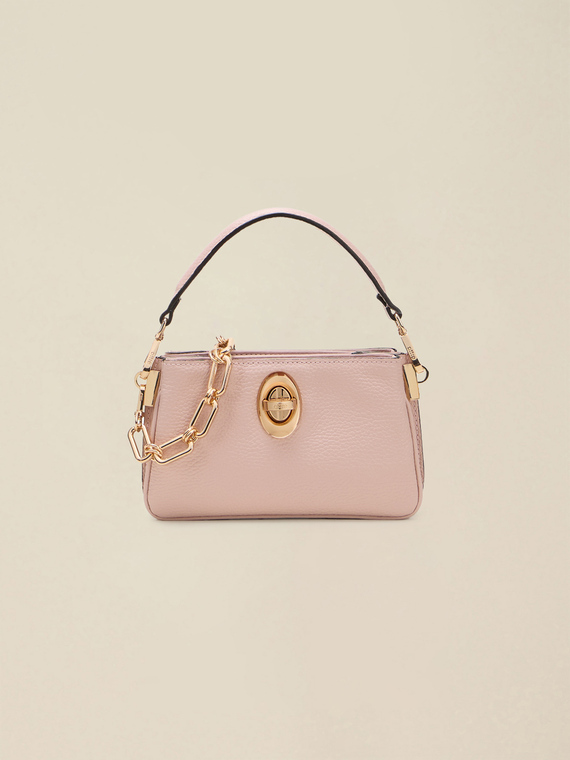 Sac en cuir v&eacute;ritable avec cha&icirc;ne d&eacute;corative