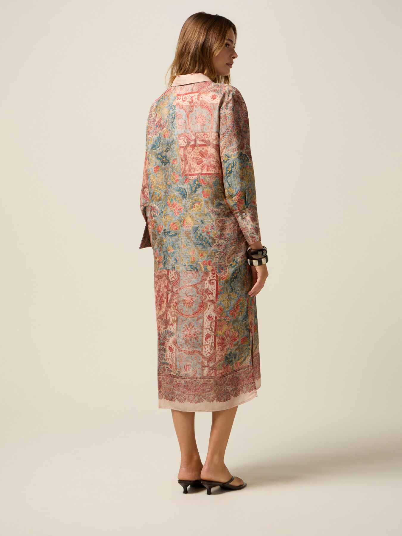 Patterned satin blouse image number 1