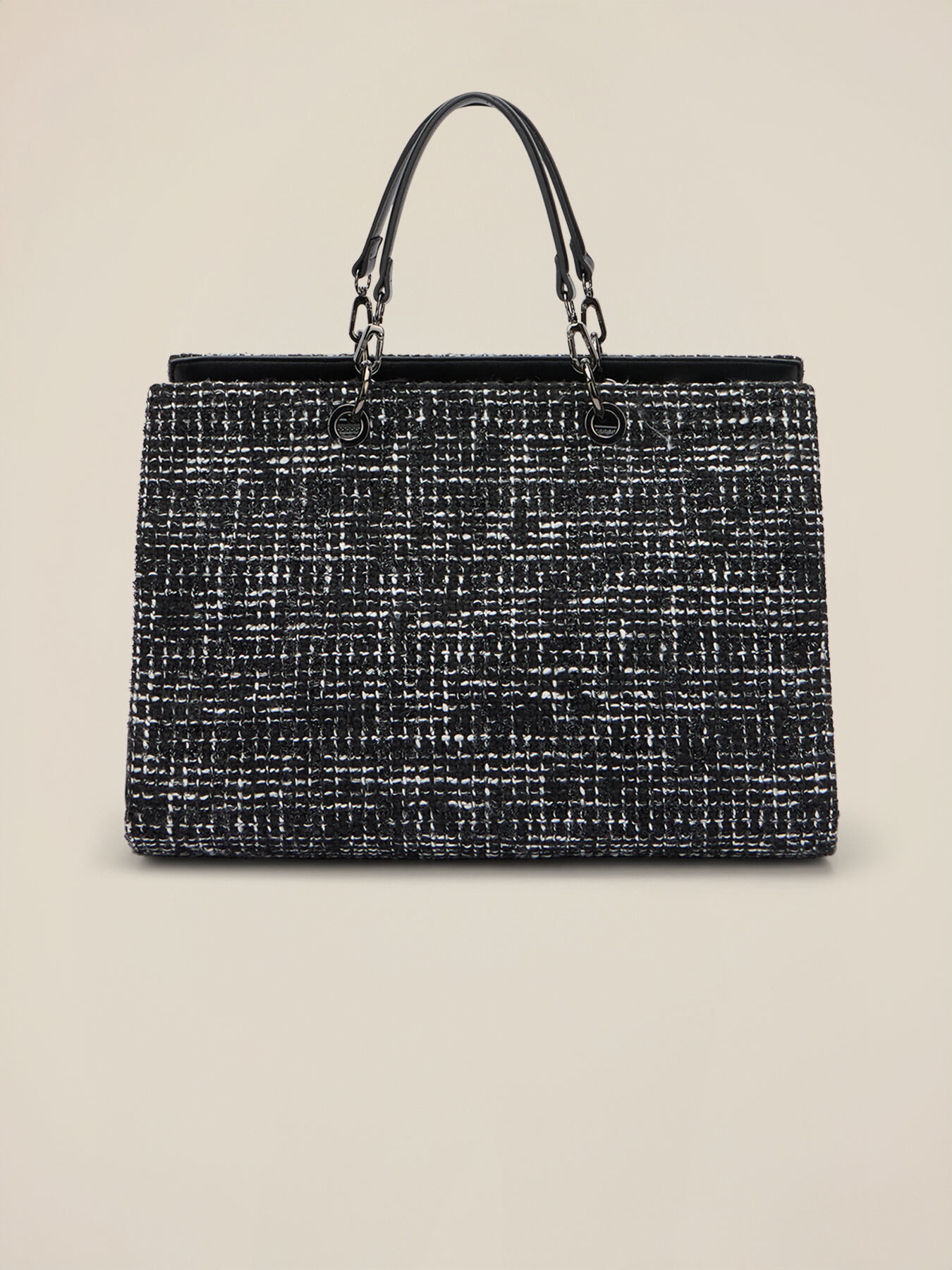 Tweed shoulder bag with appliqu&eacute; image number 2