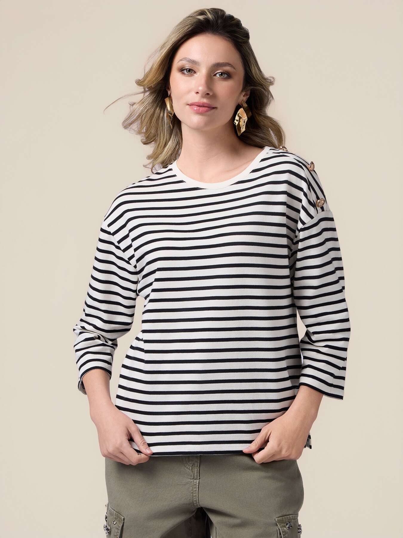 Long-sleeved thick cotton T-shirt image number 0