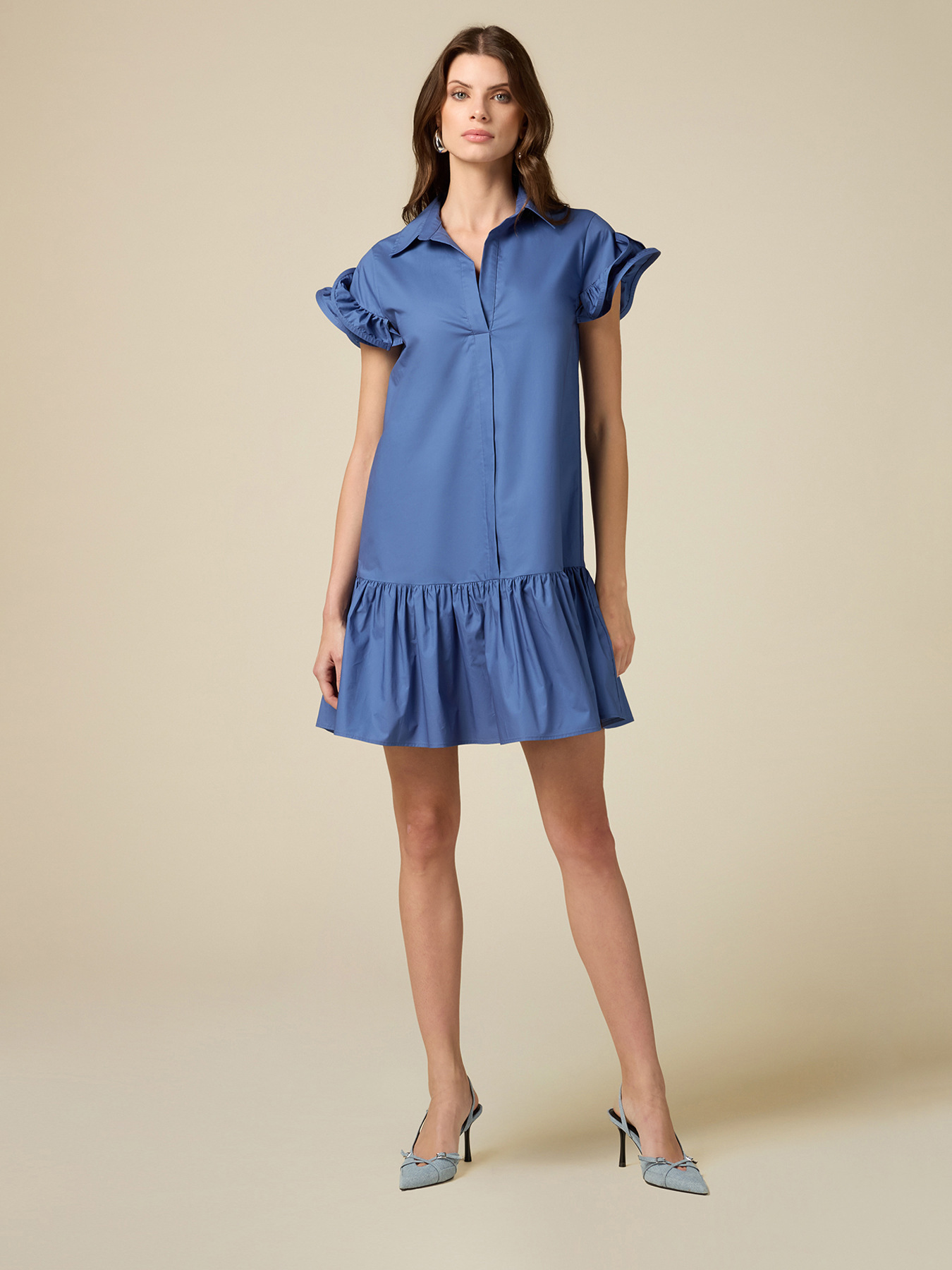 Robe chemisier courte en coton image number 3