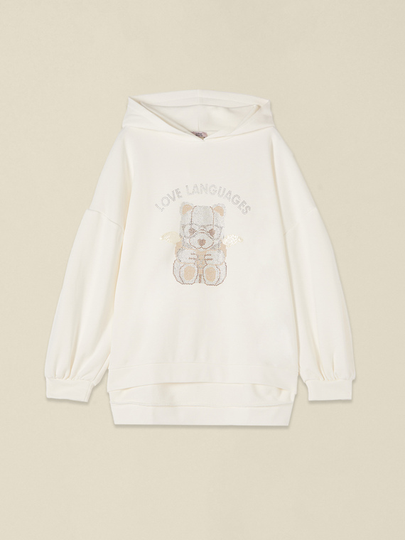 Sweat &agrave; capuche avec applications