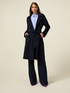 Manteau long en laine m&eacute;lang&eacute;e avec ceinture image number 1