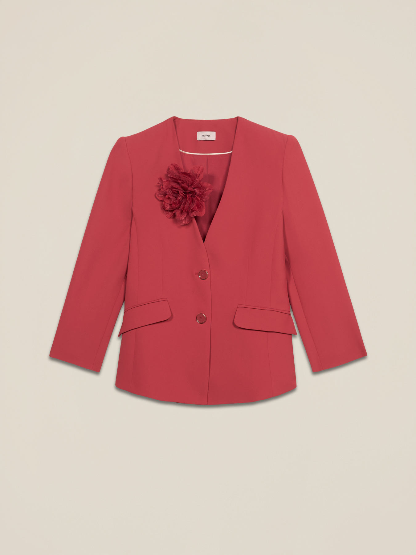 Structured jacket with decorative flower image number 3