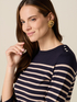Viscose blend striped knitwear with buttons image number 2