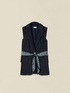 Denim vest with scarf belt image number 3