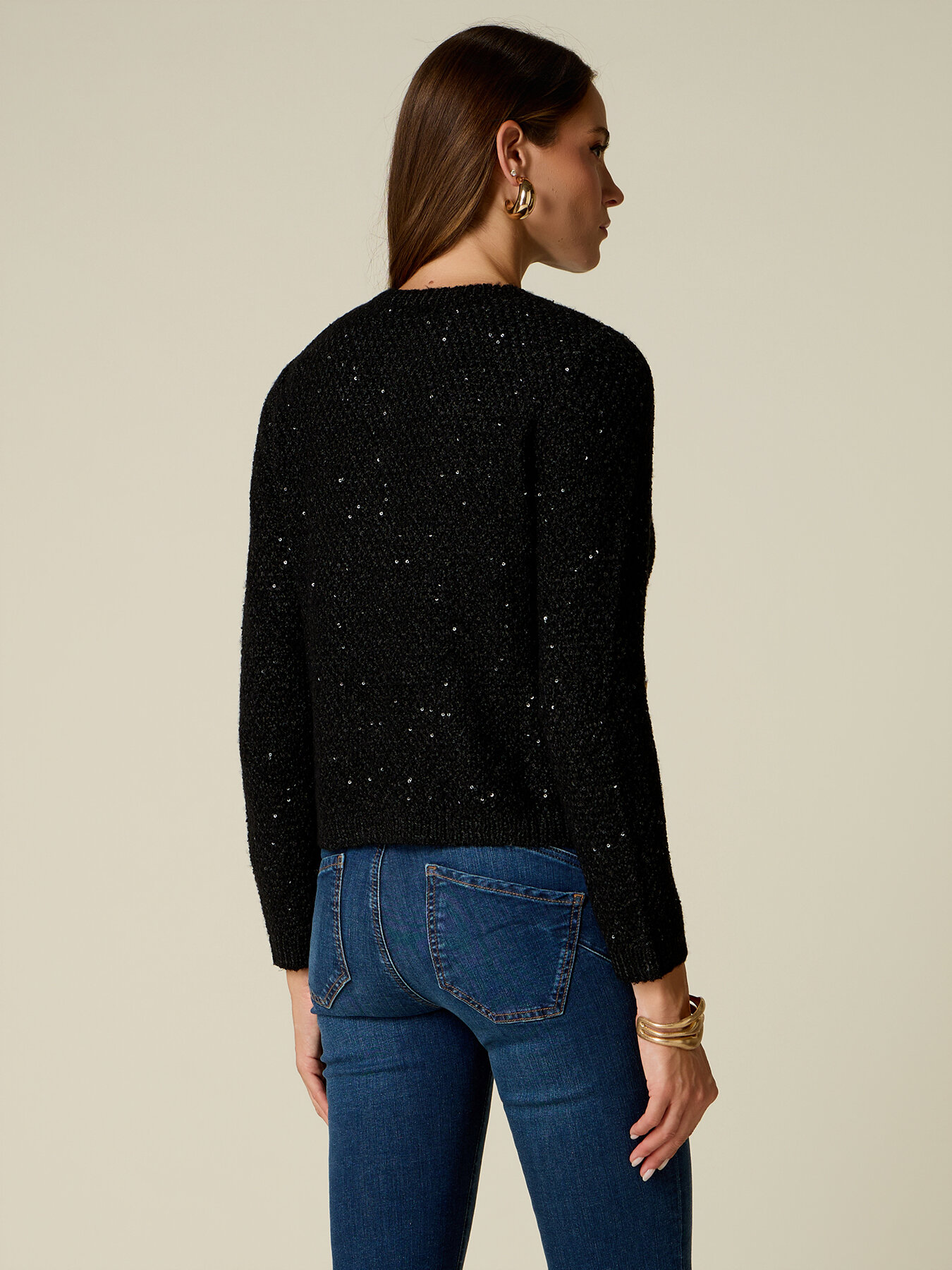 Cardigan aus Wollmischung mit Pailletten image number 1