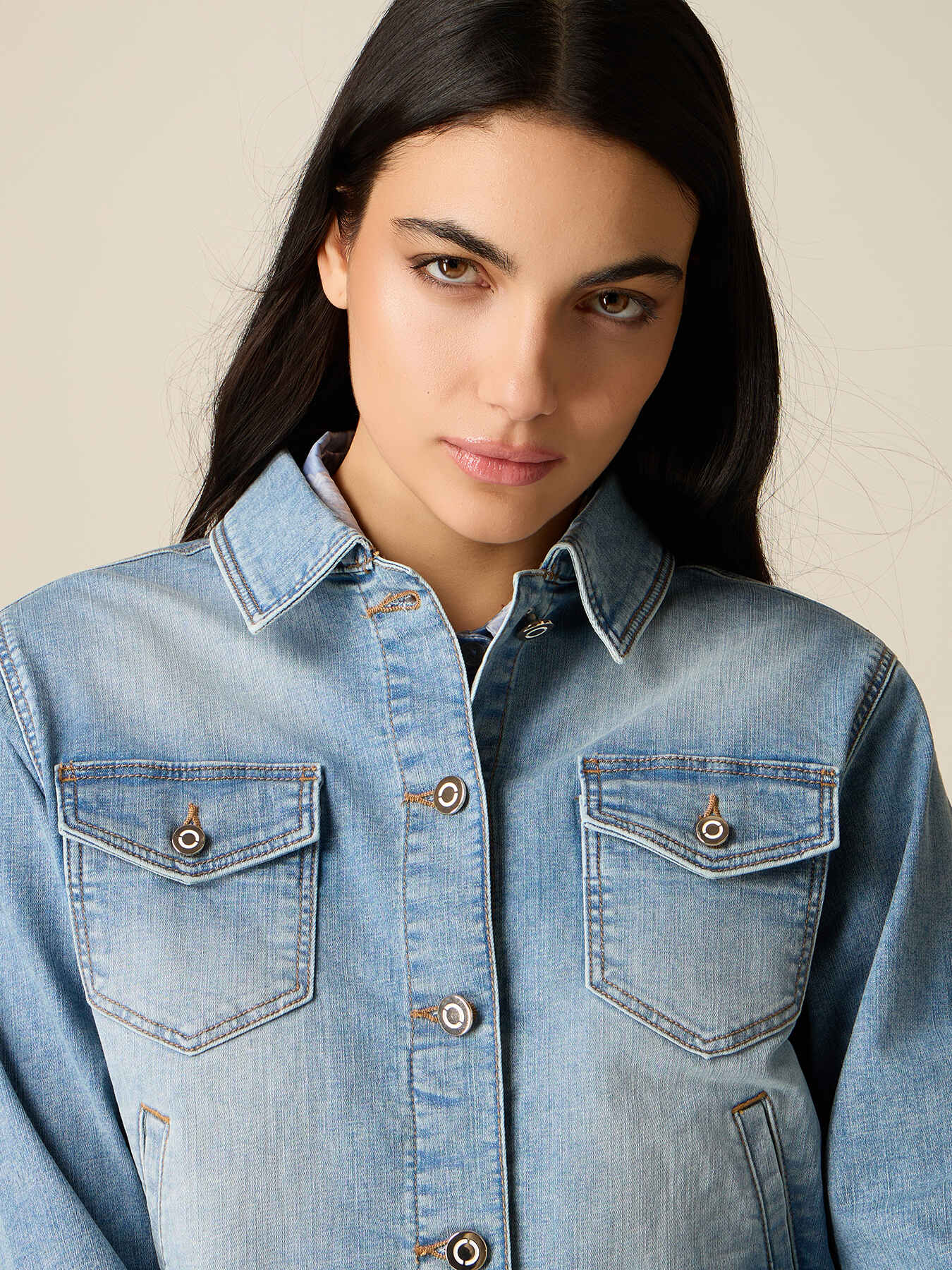 Veste boxy en denim image number 2