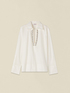 Blusa in cotone con cristalli image number 3