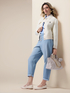Jeans boyfit stone washed con bottoni gioiello image number 0
