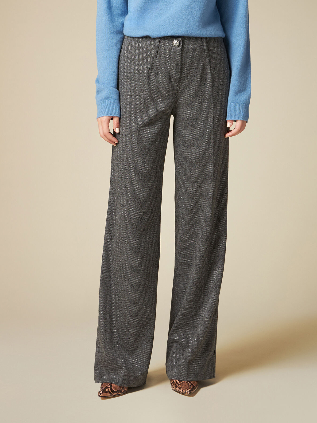 Pantaloni in poliviscosa lurex image number 3