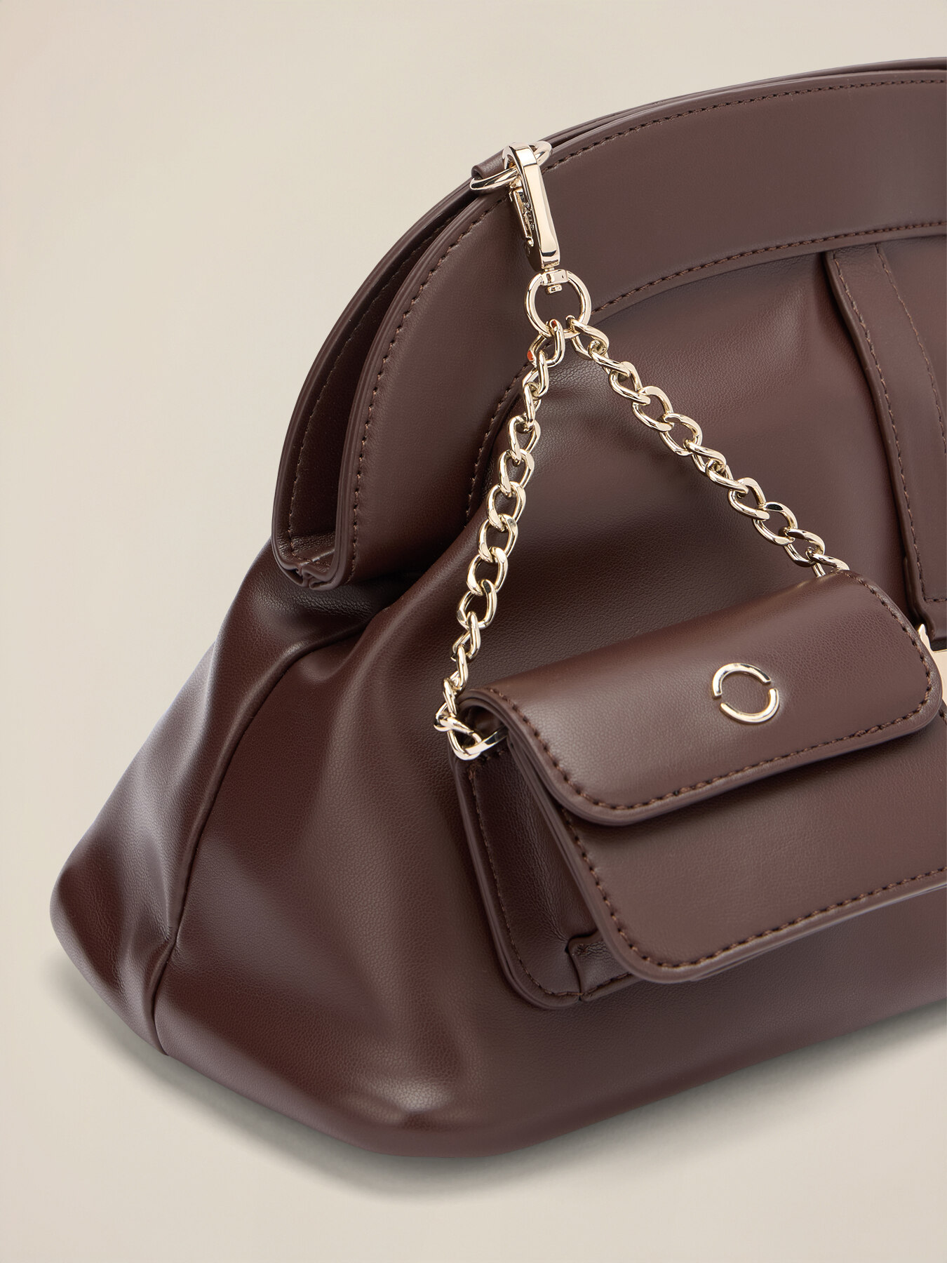 Structured shoulder bag with chain image number 4