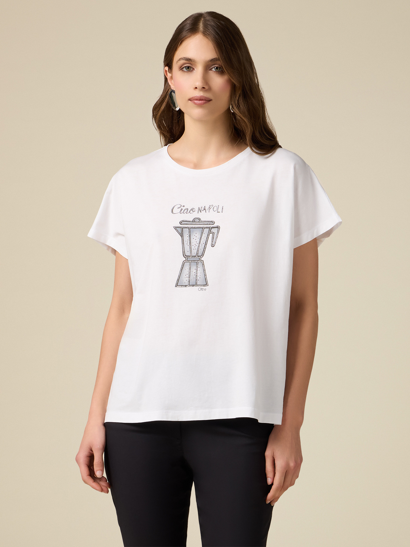 T-Shirt mit Aufdruck und Applikationen image number 0