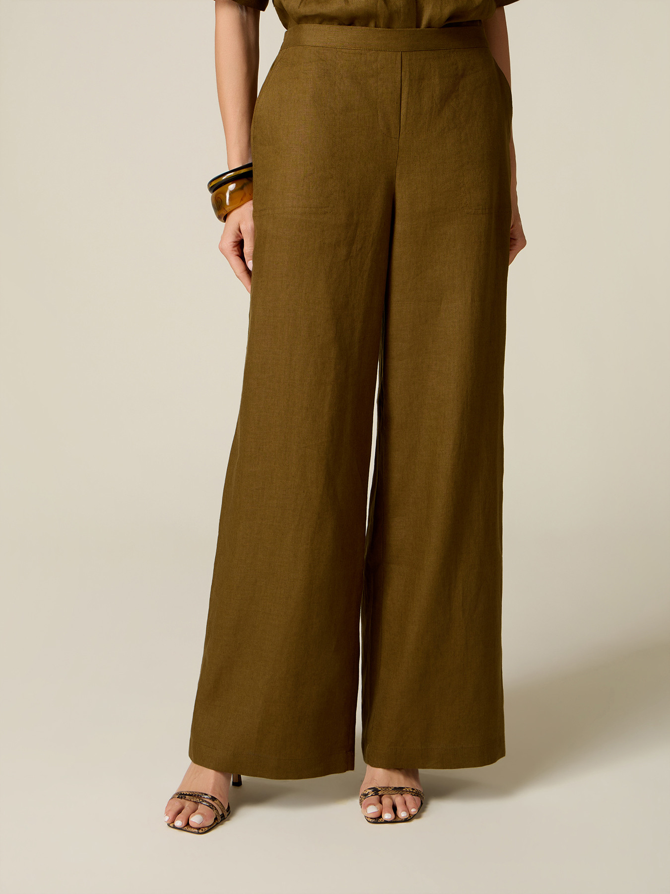 Linen palazzo pants image number 3
