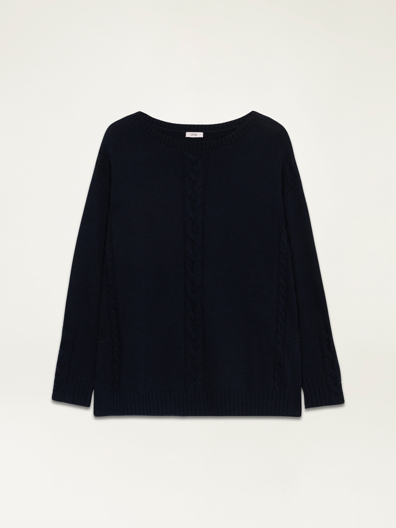 Maglia misto cashmere con motivo trecce image number 3