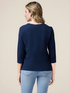 Tricou cu m&acirc;neci trei sferturi și broderie cu bijuterii image number 1