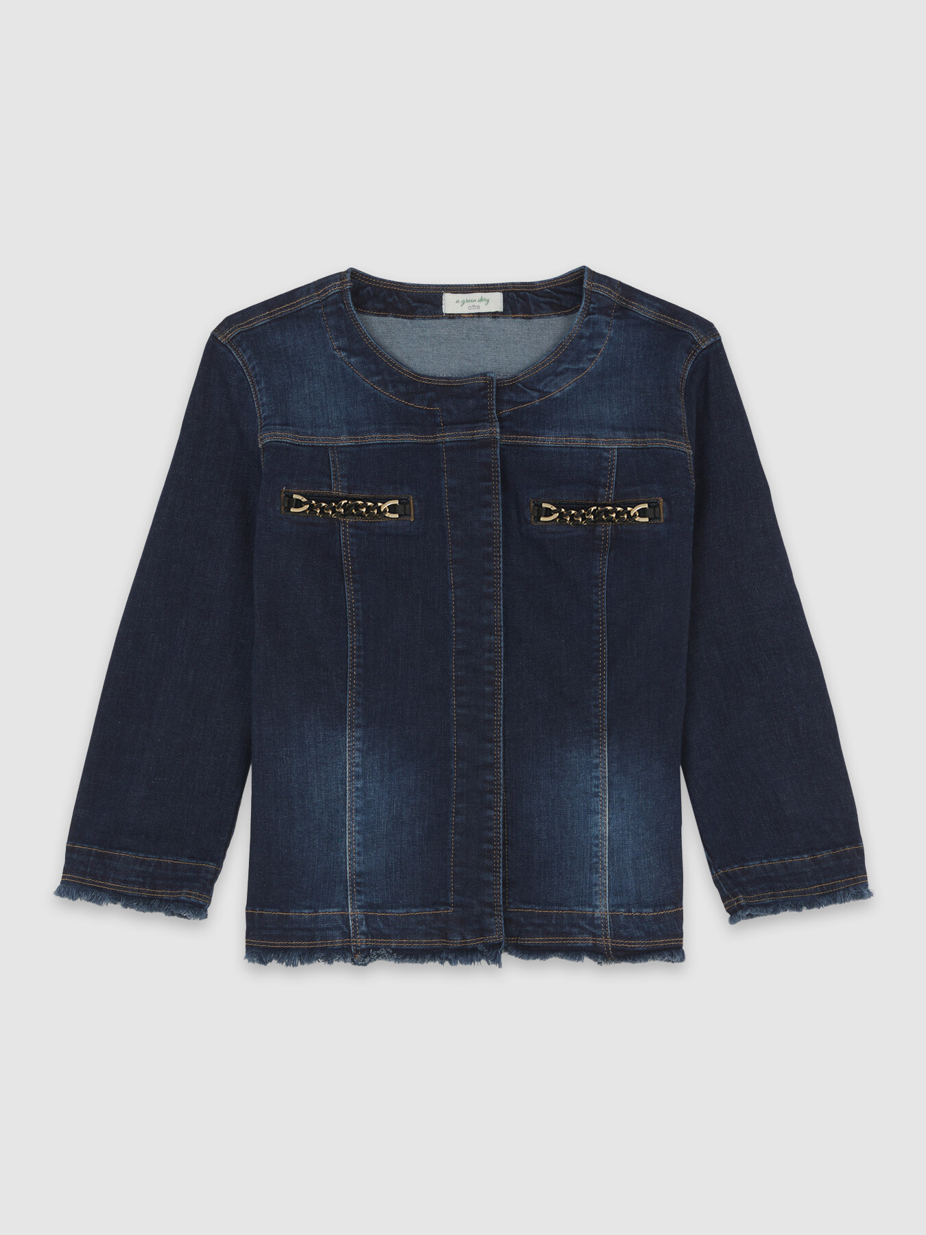Giubbotto in jeans con catene - Oltre.com