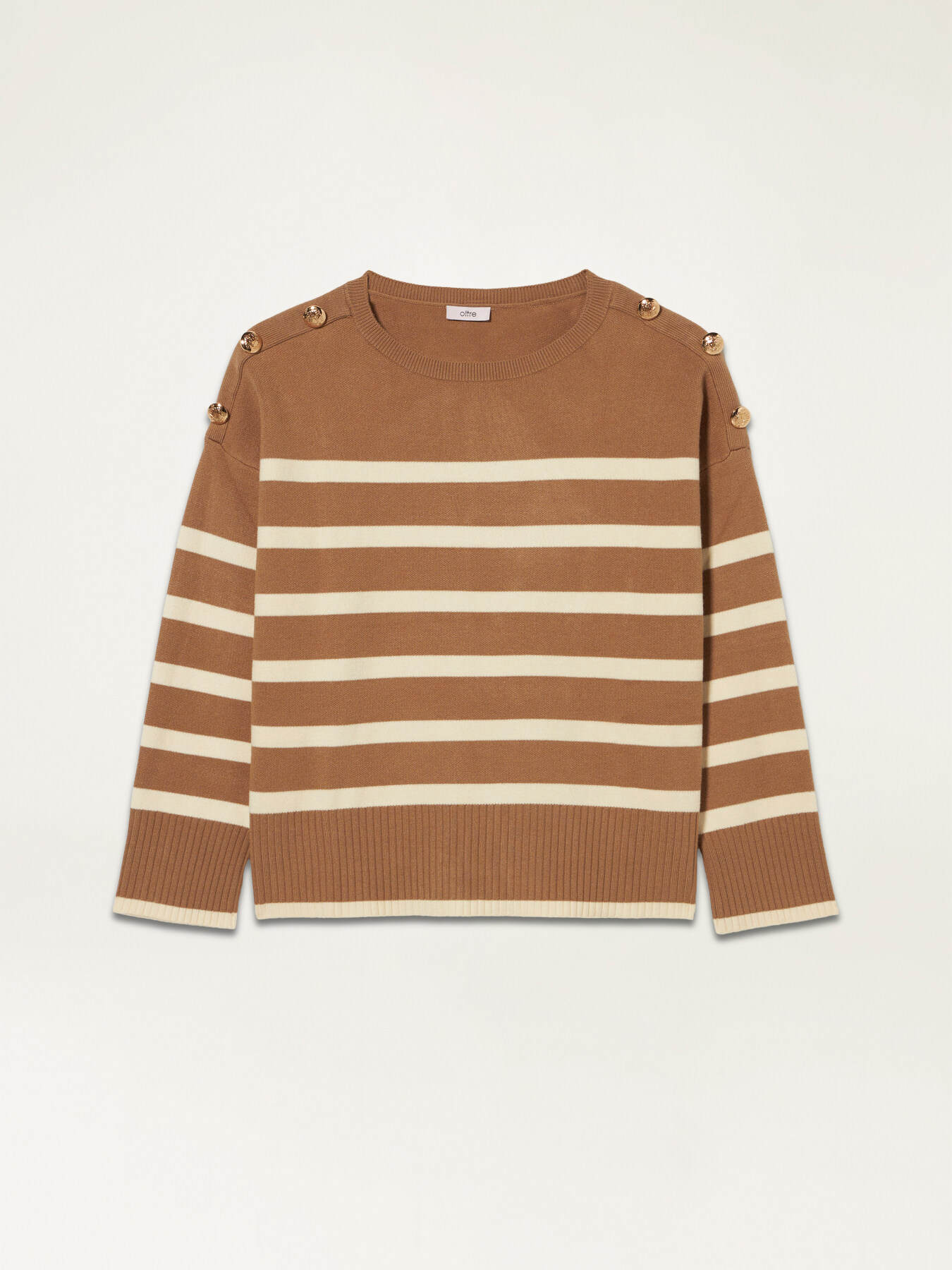 Maglia a righe con bottoni army image number 3