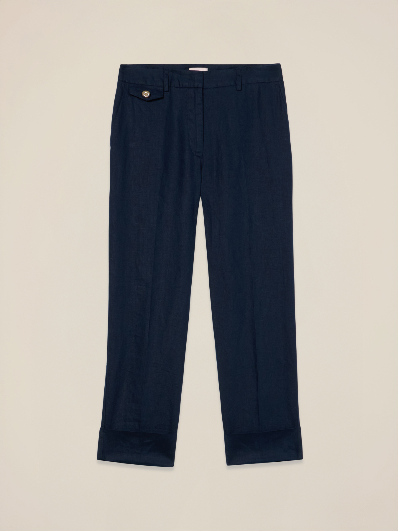 Pantalones chinos de lino con dobladillo image number 4