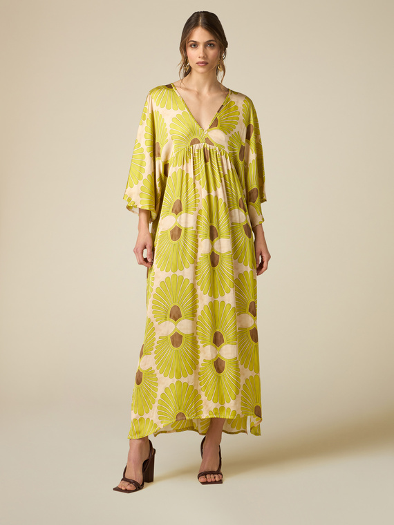 Long patterned viscose dress