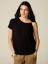 Tricou cu un singur umăr și accesoriu metalic image number 0